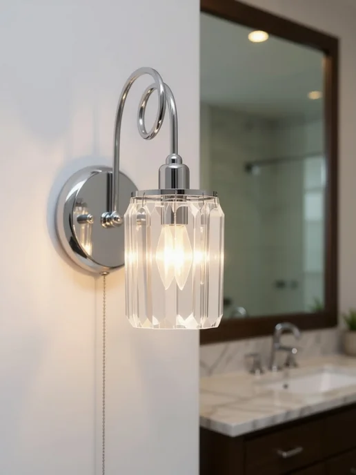 Citilux Бра хрустальное с выключателем Синди CL330311 хром, белый