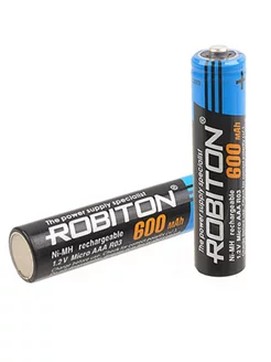 2шт мизинчиковые аккумуляторы AAA 600 mAh NI-MH Robiton 86309610 купить за 197 ₽ в интернет-магазине Wildberries