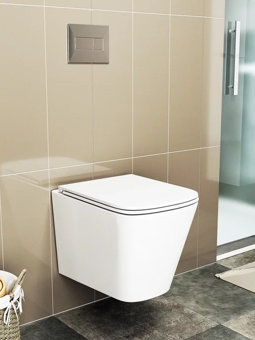 Teymi Унитаз подвесной безободковый с сиденьем Helmi S T40302, белый, фото 6