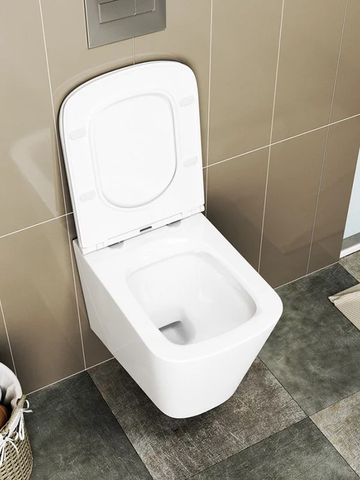 Teymi Унитаз подвесной безободковый с сиденьем Helmi S T40302, белый, фото 7