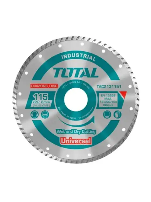 TOTAL tools Диск алмазный 125 мм универсальный, серый, фото 2