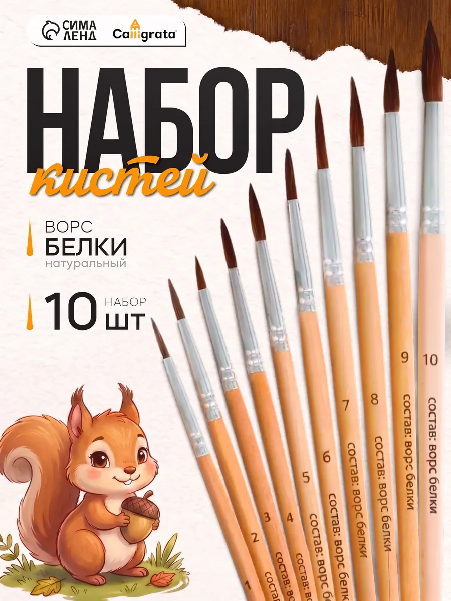Кисти для рисования 10 шт Белка