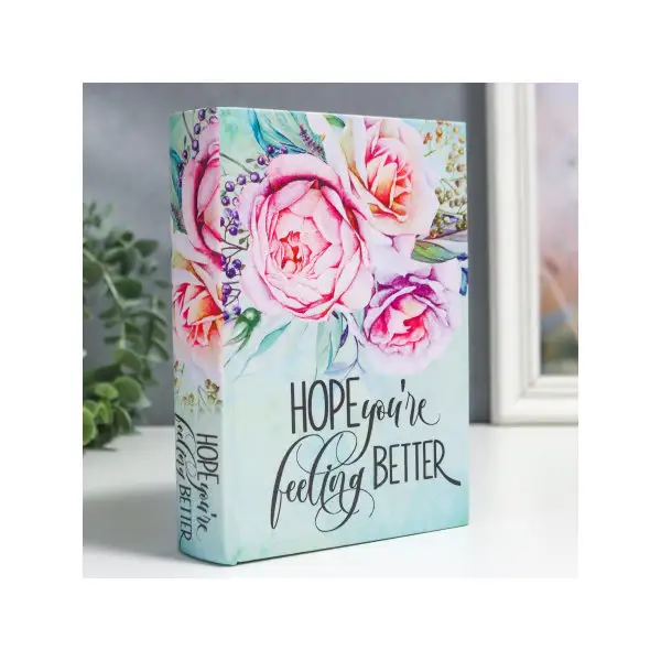Шкатулка-книга «Королевские пионы» стразы 18х13х4см