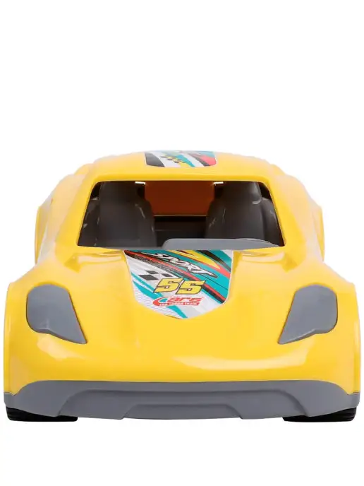 Рыжий кот. Машинка Turbo "V" гоночная желтая, желтый, фото 4