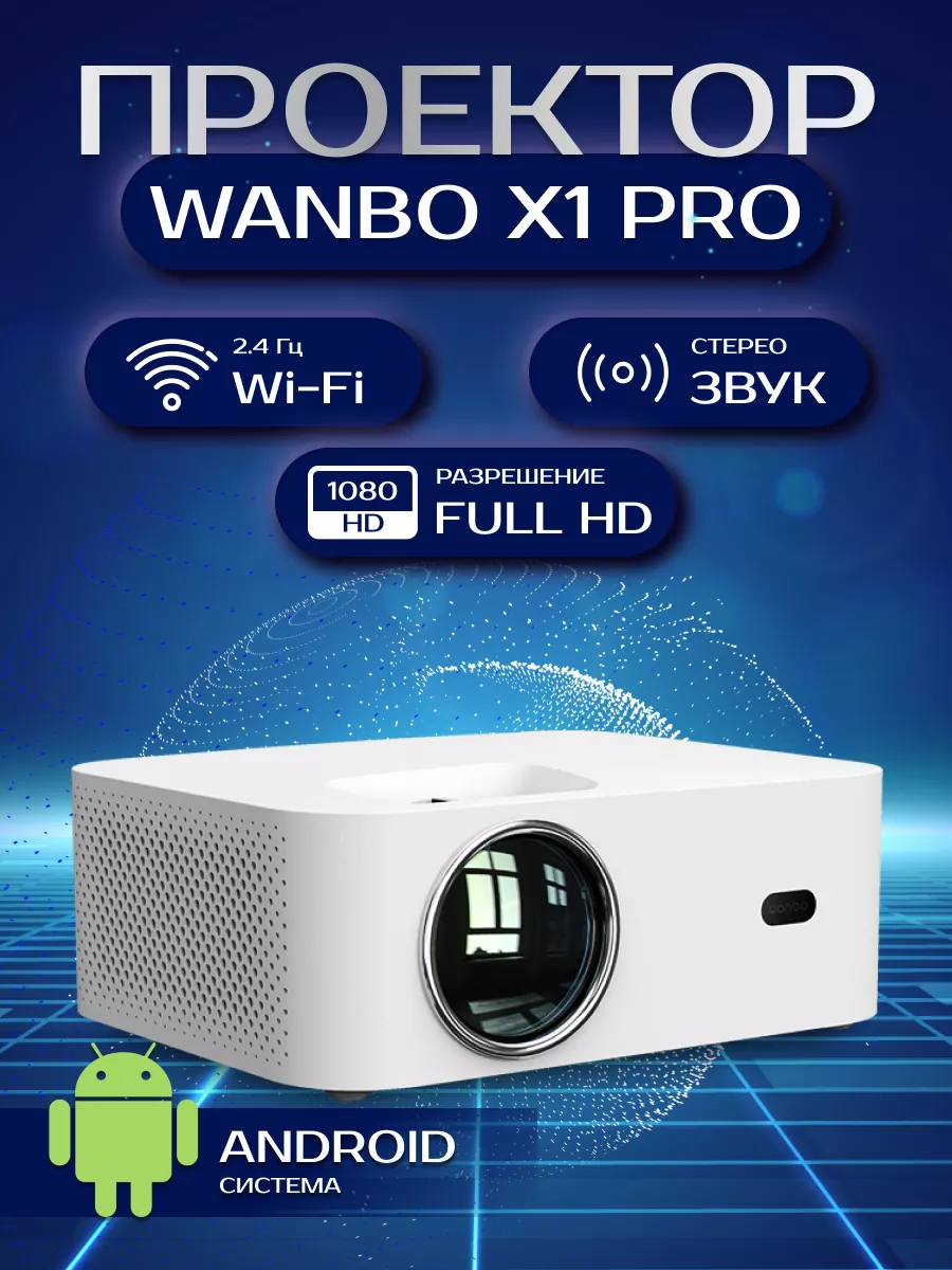 Проектор для фильмов, видеопроектор для дома Wanbo X1 Pro Xiaoмi 86557128  купить в интернет-магазине Wildberries