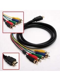 Кабель-Переходник HDMI to 5 RCA HDTV видео аудио AV кабель OEM/ 86560159 купить за 679 ₽ в интернет-магазине Wildberries