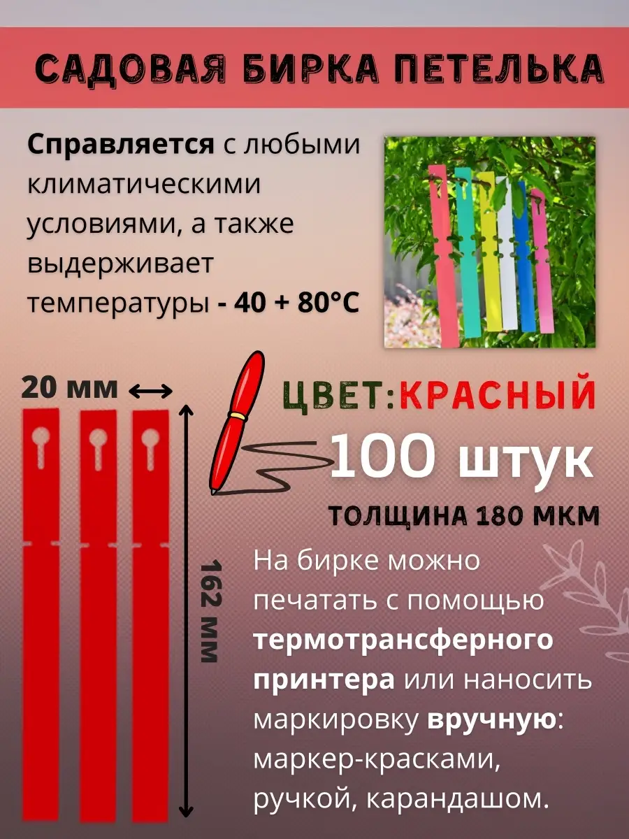 Садовая бирка табличка садовая для растений 20*162мм Portretkina 86562636  купить за 346 ₽ в интернет-магазине Wildberries