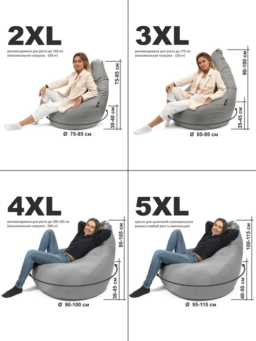 Goodpoof Кресло-мешок XXXL Велюр, Груша, фото 5