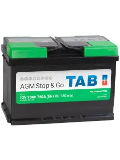 Аккумулятор AGM Start&Go 70 Ач 760 А обратная полярность TAB 86730768 купить за 19 462 ₽ в интернет-магазине Wildberries