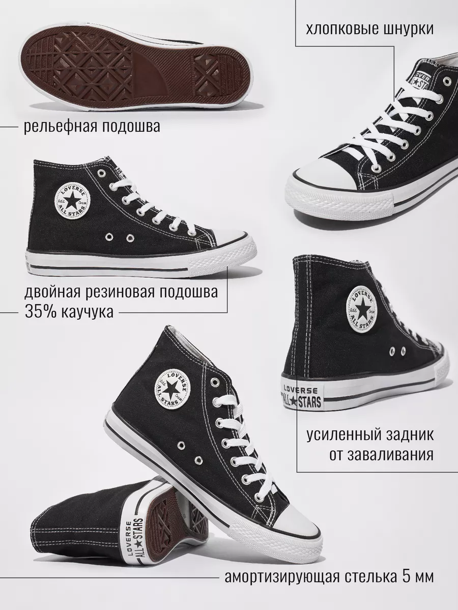 Кеды высокие черные Converse 86782594 купить за 1 173 ₽ в интернет-магазине  Wildberries