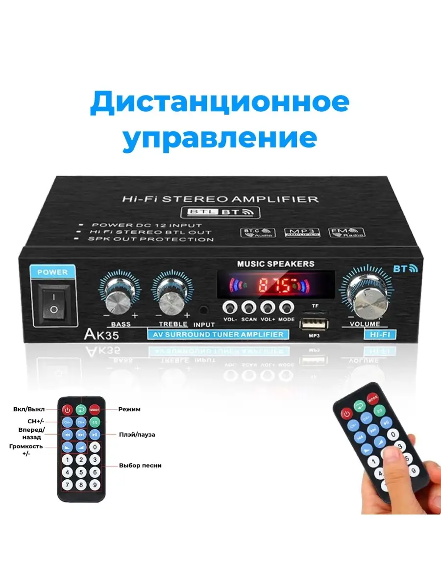 Bluetooth усилитель/ TM8 AK-35/ Усилитель мощности TM8 86840836 купить за 2  401 ₽ в интернет-магазине Wildberries