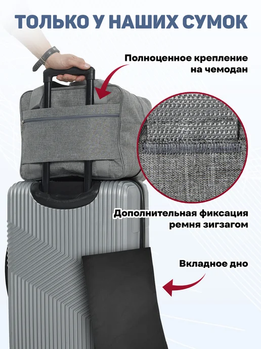 Сумка Победа Сумка дорожная для ручной клади победа 36х30х27, 36x30x27, фото 4