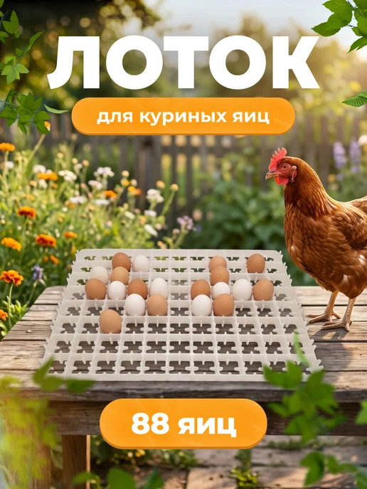 Агромадана Лоток для куриных яиц в инкубатор на 88 шт, 88 шт