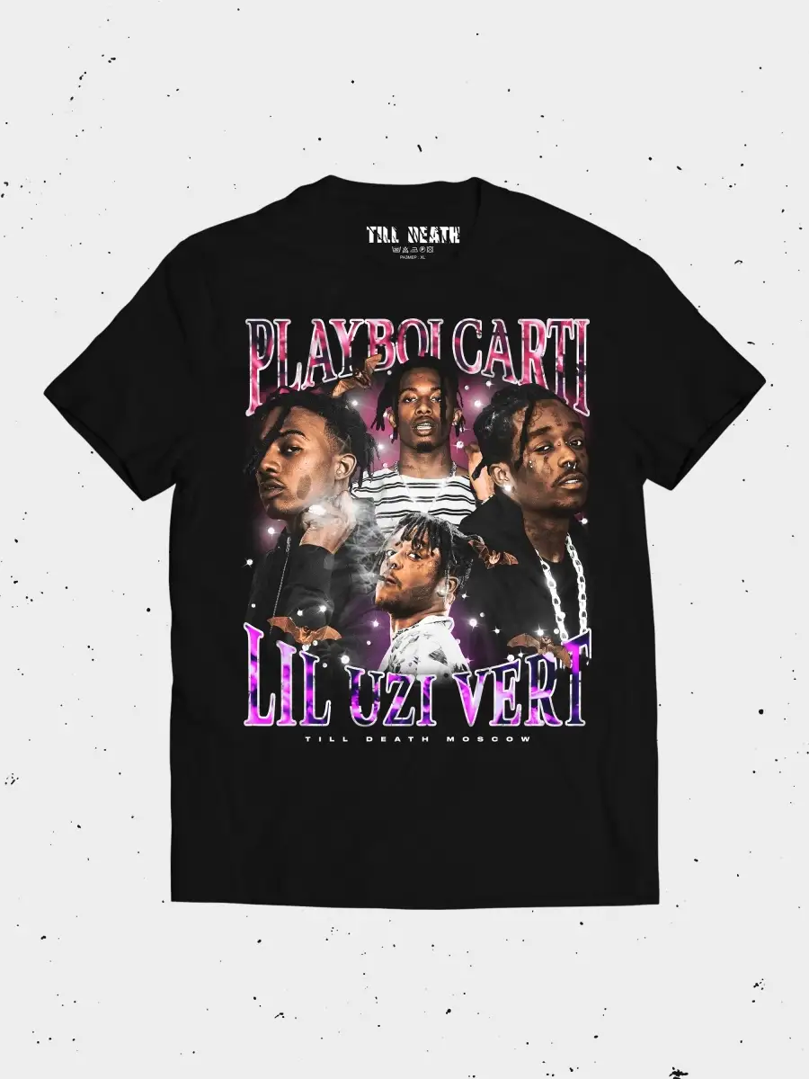 Футболка Playboi Carti x Lil Uzi Vert Vamp Uzi Till Death Moscow 87021746  купить за 2 202 ₽ в интернет-магазине Wildberries