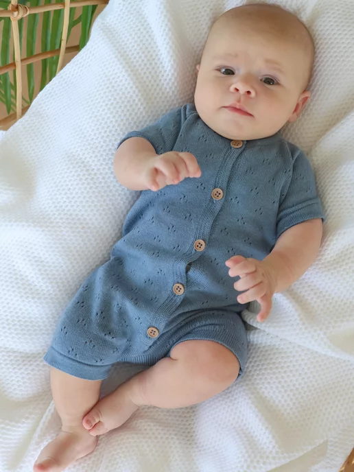 Little Star Песочник вязаный для малыша, синий, фото 7