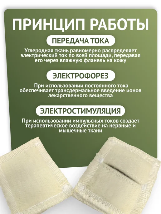 Каскад-ФТО Электрод с токопроводящей тканью прямоугольный 6*5см, вариант, фото 2