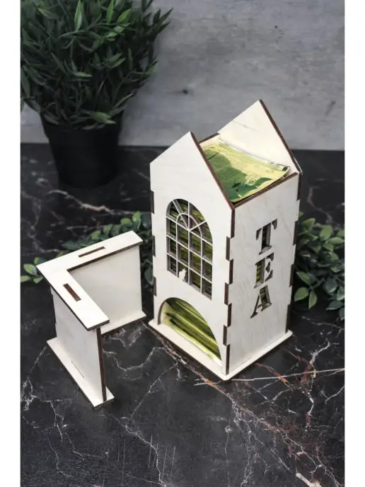 wooden.gift.spb Домик сувенирный для пакетиков чая, вариант, фото 3