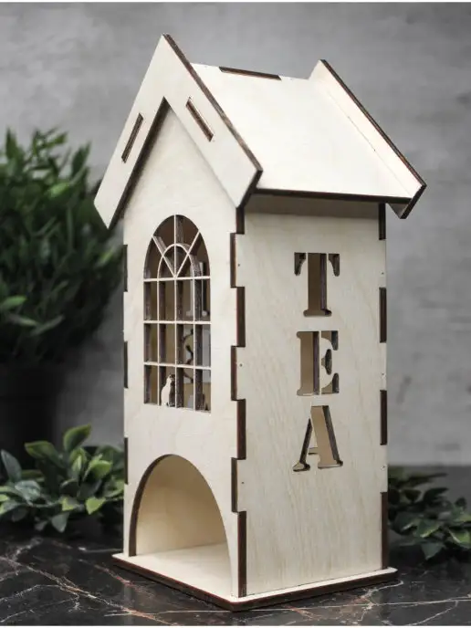 wooden.gift.spb Домик сувенирный для пакетиков чая, вариант, фото 5