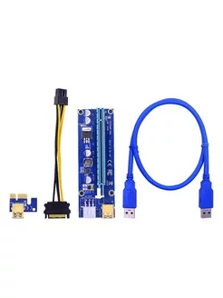 Райзер Riser PCI-E 1x to 16х 6pin VER 006C USB 3.0 / Райзер OEM/ 87244303 купить за 484 ₽ в интернет-магазине Wildberries