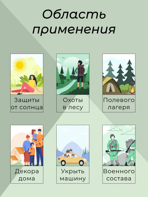 Нет бренда Сеть маскировочная МКТ-2Л 3х6, 3x6, 2 л, фото 5