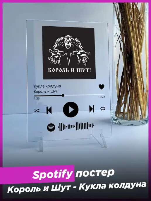 Spotify Poster Spotify постер король и шут спотифай подарок подруге другу