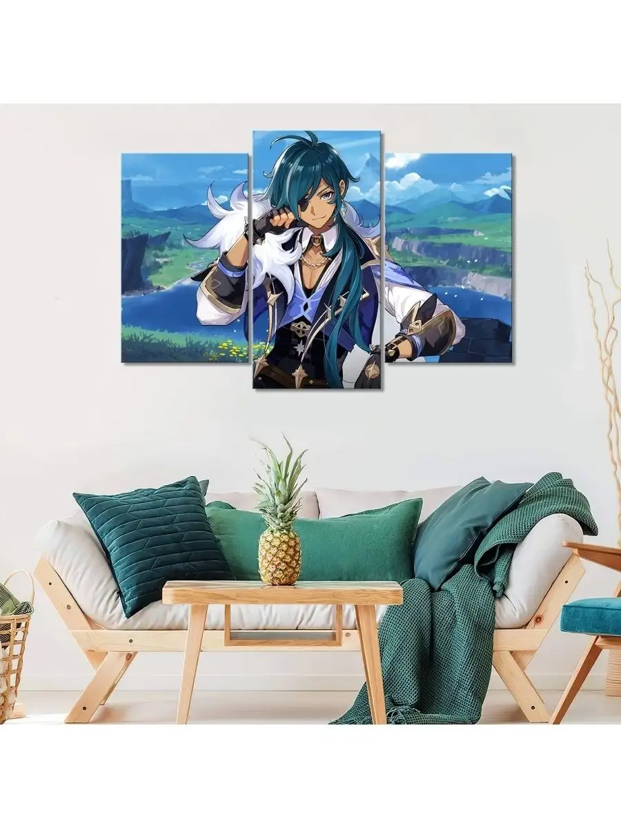 Картина модульная на холсте Кэйя Мондштадт Геншин Импакт 90x Classic Art.