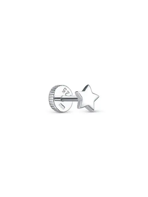 Gold Plaza Jewelry Ювелирный пирсинг в ухо звезда звездочка серебро, серебристый