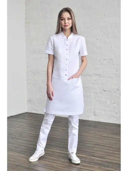 Eywa Medical Fashion Платье медицинское форма медицинская, белый, фото 3