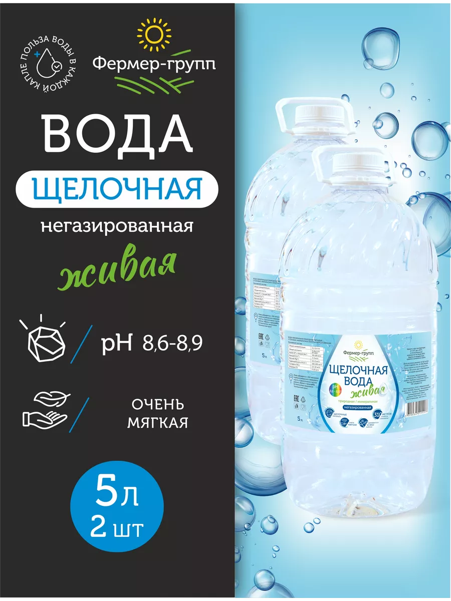 Вода негазированная щелочная 2 по 5л Фермер-Групп 87665414 купить за 610 ₽  в интернет-магазине Wildberries