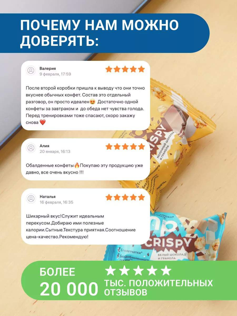 Протеиновые батончики CRISPY «Белый шоколад и гранола» 8 шт Jump Bio  87667661 купить за 680 ₽ в интернет-магазине Wildberries