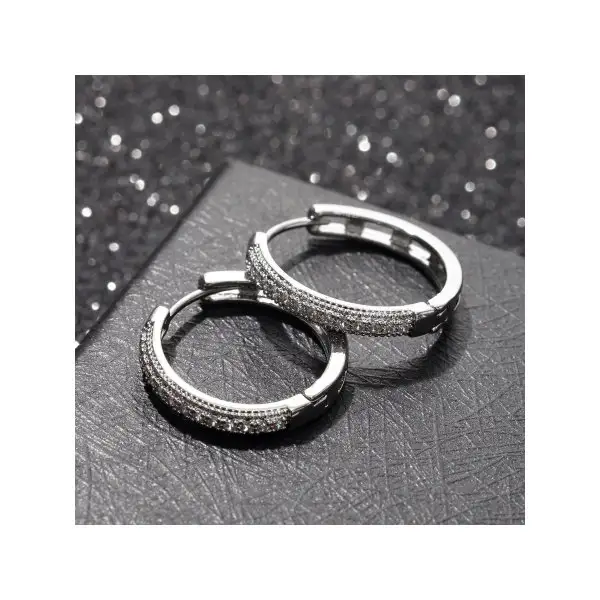 Серьги кольца эффектные «Всплеск» конго серьги, d-1,4 см