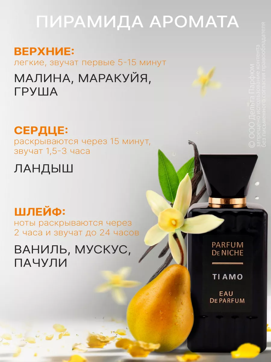 Духи Parfum de Niche Ti Amo 100 мл Vinci 87687880 купить за 745 ₽ в  интернет-магазине Wildberries