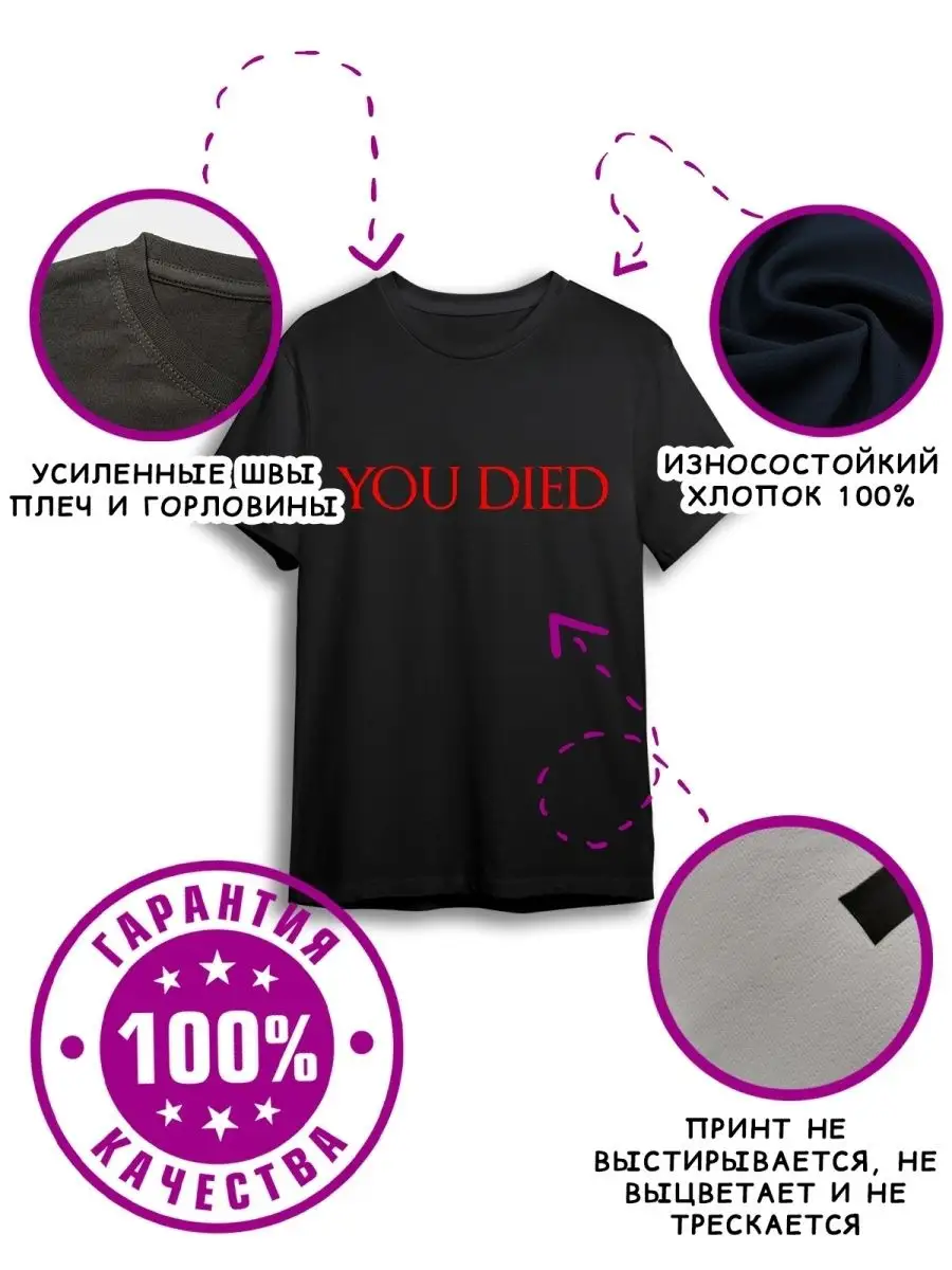 Футболка с принтом YOU DIED Scout Print 87690489 купить за 835 ₽ в  интернет-магазине Wildberries