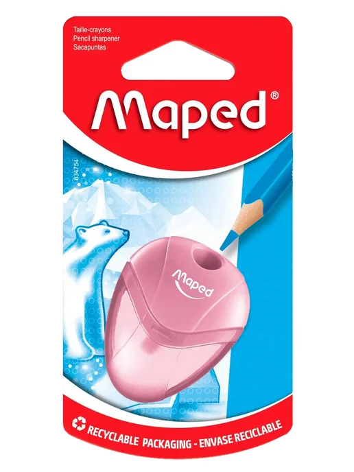 MAPED Точилка 1 отверстие 8 мм с полупрозрачным контейнером, розовый, фото 6