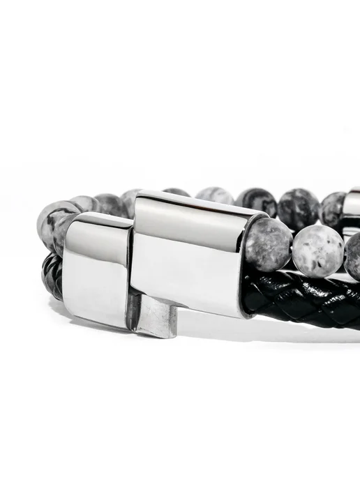 Dimbracelete браслет мужской кожаный, черный, фото 2