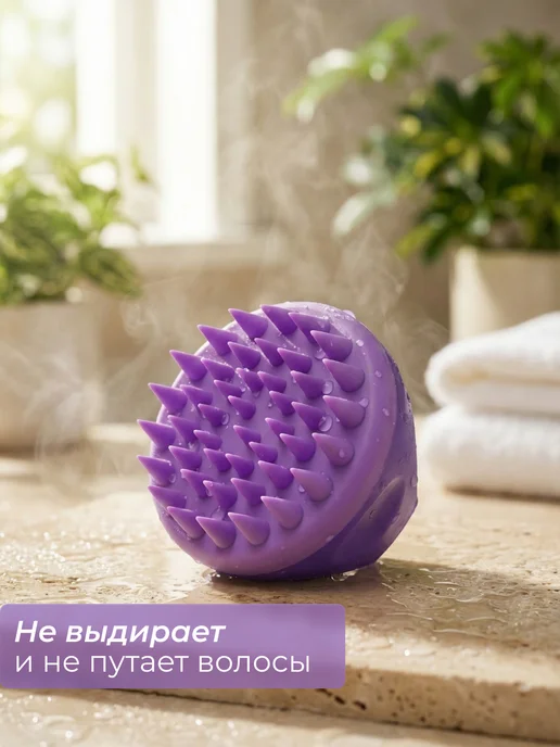 Cullin Массажер для головы и мытья волос, фиолетовый, фото 6