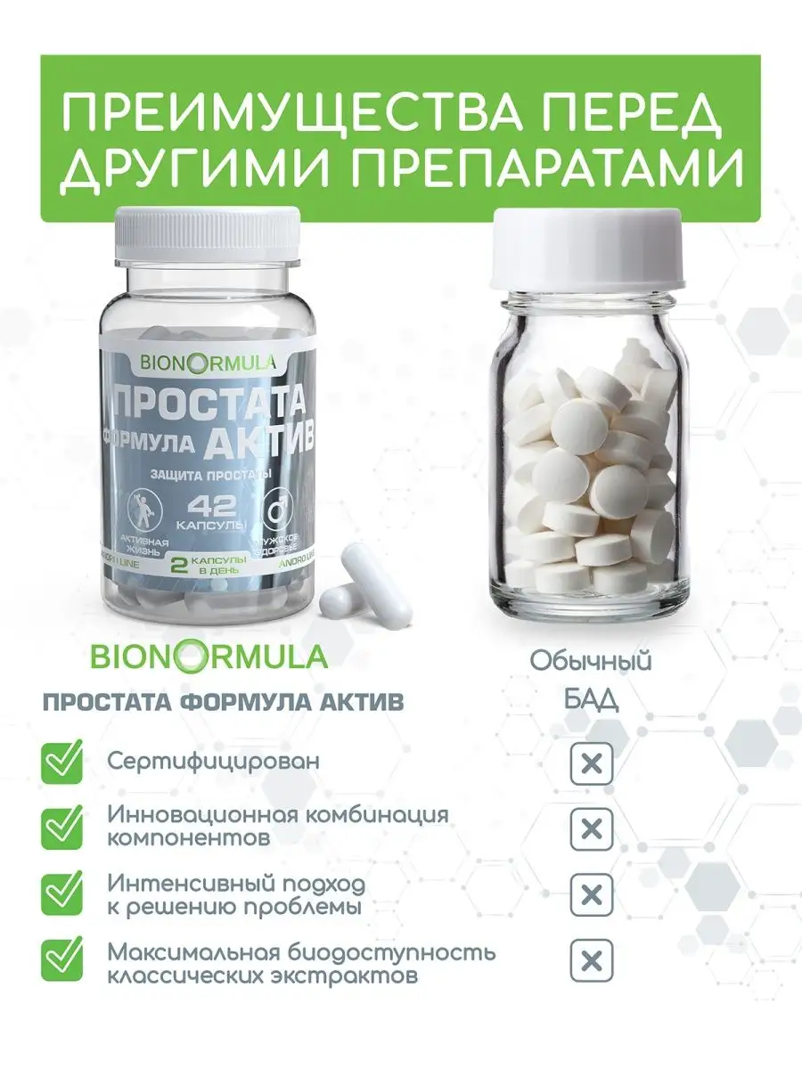 При простатите Простата актив Bionormula 87969343 купить в  интернет-магазине Wildberries