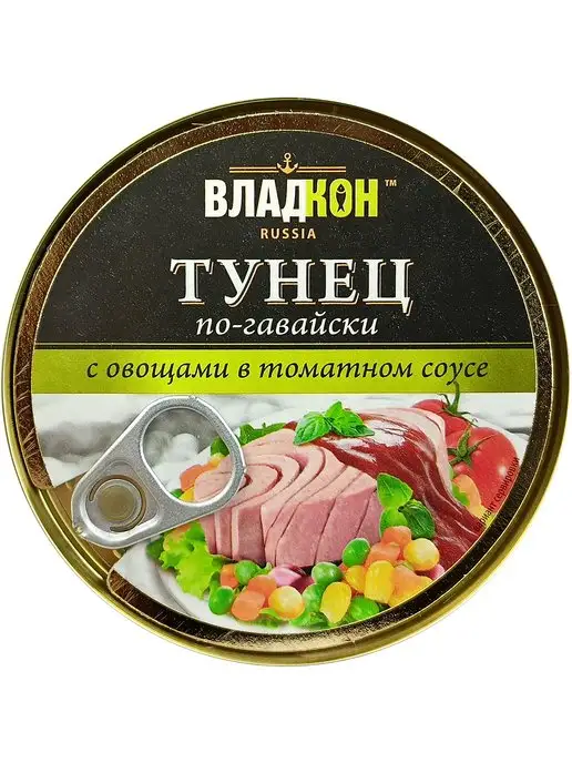 Владкон Тунец с овощами в томатном соусе по-гавайски, 240 г - 4 шт, 240 г, 4 шт, фото 2