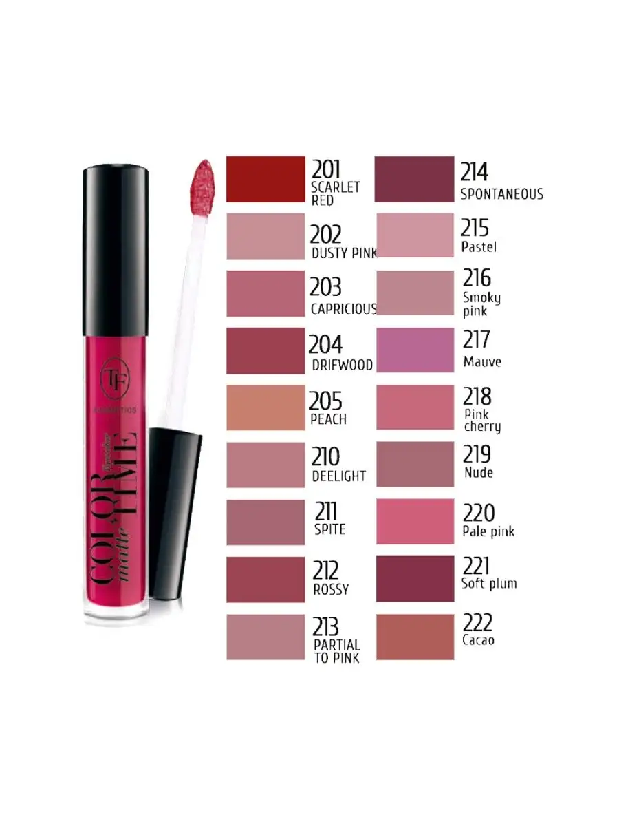 жидкая матовая Matte Color Time Lipcolor 202 нежный розовый TF 88139583  купить в интернет-магазине Wildberries