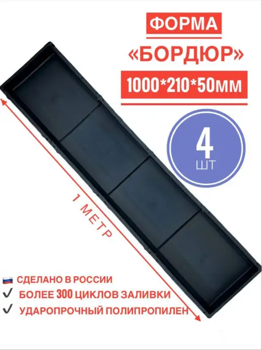 Brandlandia Форма бордюр метровый, 4 шт