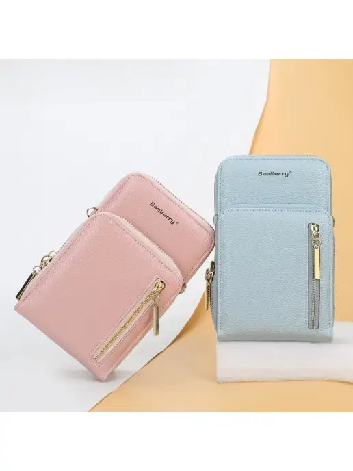 BAGS_CHI Клатч кошелек с ремешком на плечо, голубой, фото 2