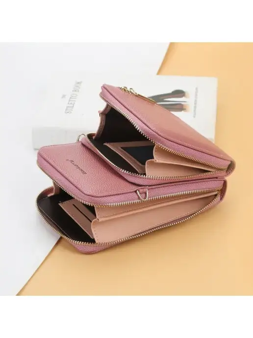 BAGS_CHI Клатч кошелек с ремешком на плечо, голубой, фото 3