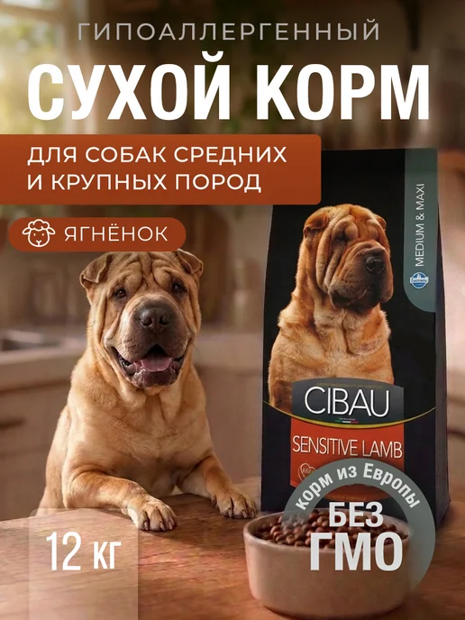 Сухой корм Farmina для собак, крупные, средние, ягненок, 12 кг