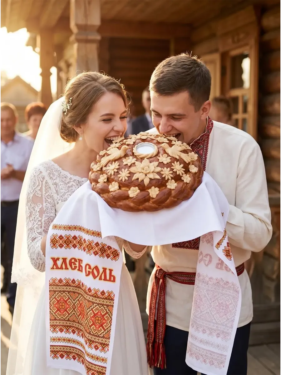 Рушник свадебный, рушник для каравая хлеб соль сувенирный