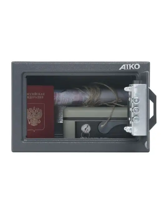 AIKO Сейф мебельный для денег и документов с кодовым замком, серый, фото 7