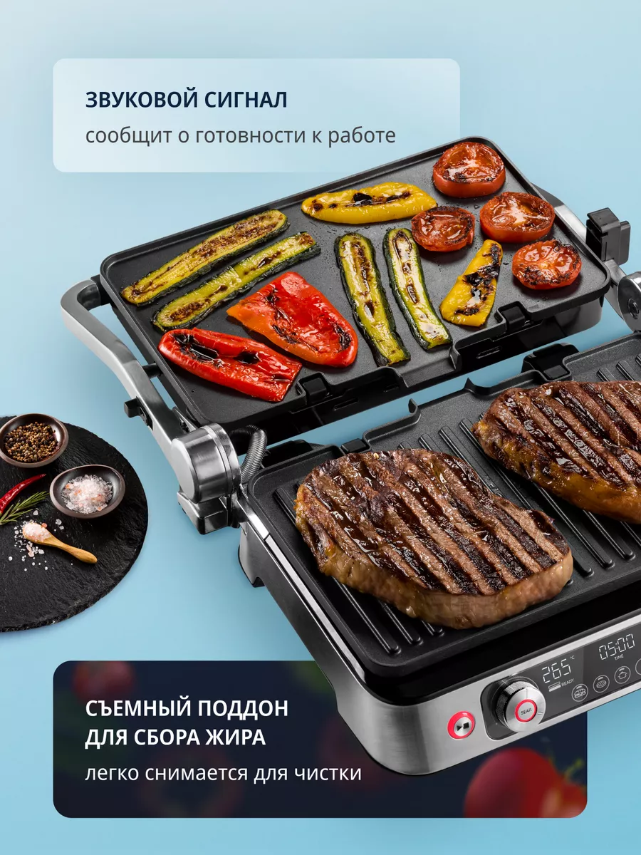 Электрогриль MultiGrill CGH1112D с 2 съемными панелями Delonghi 88907373  купить в интернет-магазине Wildberries