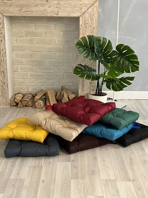 Русский гамак Комплект Подушка на стул 40x40 на липучках 2 штуки, 40x40, фото 7