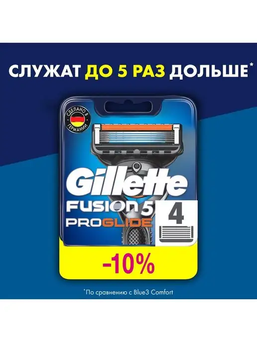GILLETTE Рив Гош│Бритвенные сменные кассеты, 4 шт, фото 2