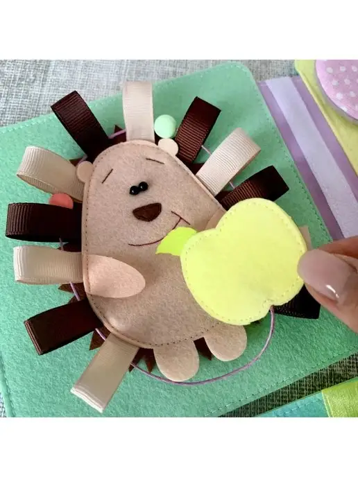 MimiBabyBook Тактильная книжка для малышей из фетра развивающая, N1, серый, фото 5