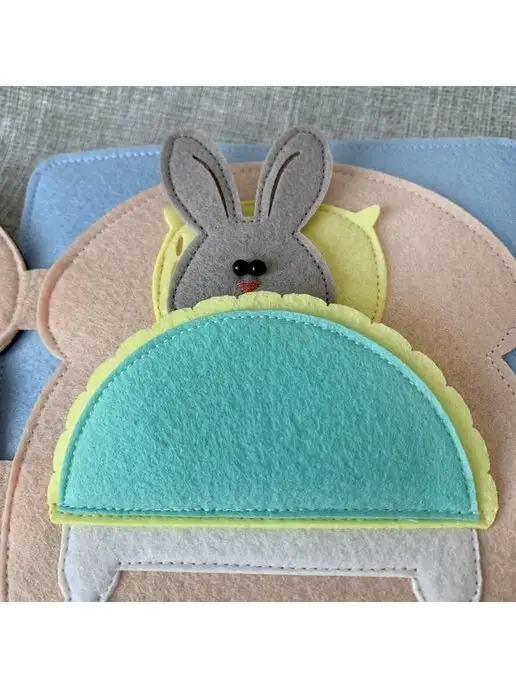 MimiBabyBook Книжка для малышей от 1 года, развивающая книга из фетра, N4, зеленый, фото 8